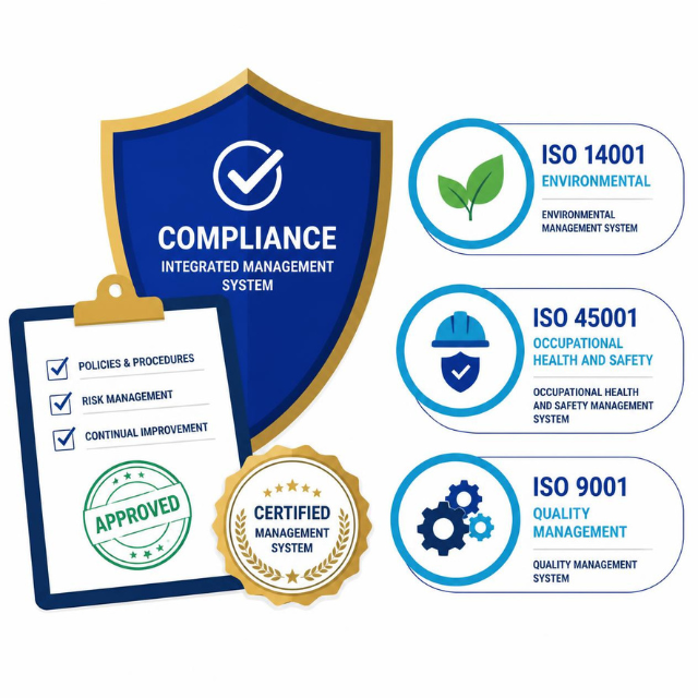 Compliance Systems Implementation - ISO 14001, ISO 45001 and ISO 9001 certification support